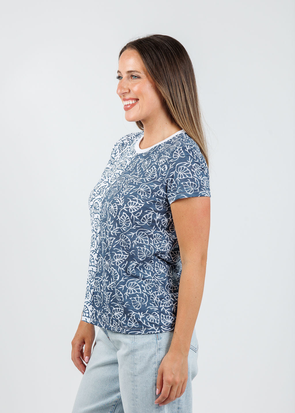 Goldie Two-Tone Tropical Rainforest Boy Tee in Estate/White available at Barbara Katz