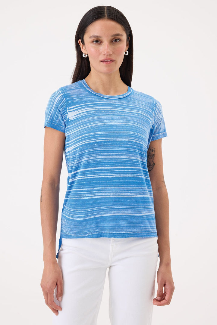 Goldie Cabana Stripe Boy Tee in Sea available at Barbara Katz