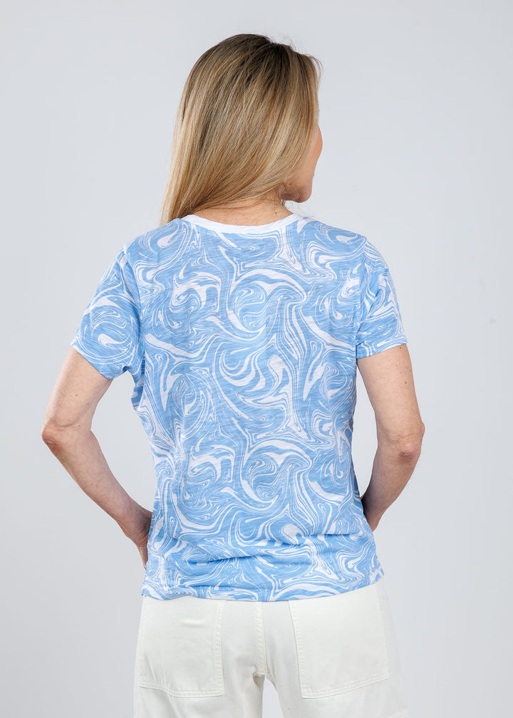 Goldie Marbled Boy Tee in Placid available at Barbara Katz