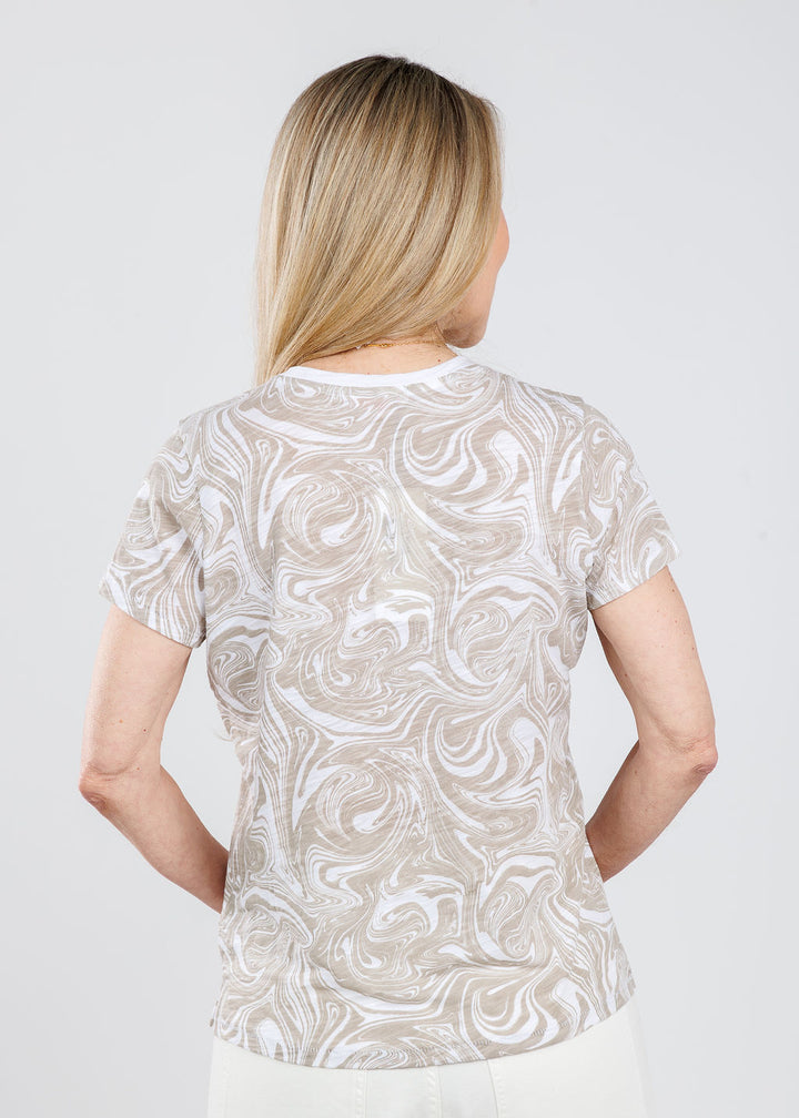 Goldie Marbled Boy Tee in String available at Barbara Katz