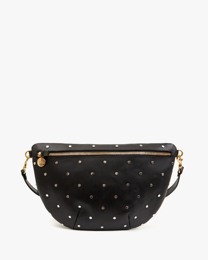 Clare V Grande Fanny Bag in Black Natura with Allover Studs available at Barbara Katz