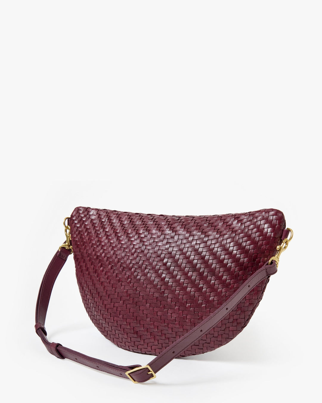 Clare V Grande Fanny Bag in Cassis Woven Zig Zag available at Barbara Katz