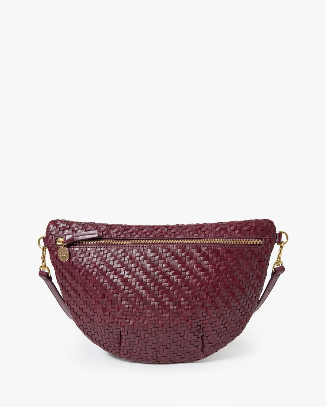 Clare V Grande Fanny Bag in Cassis Woven Zig Zag available at Barbara Katz