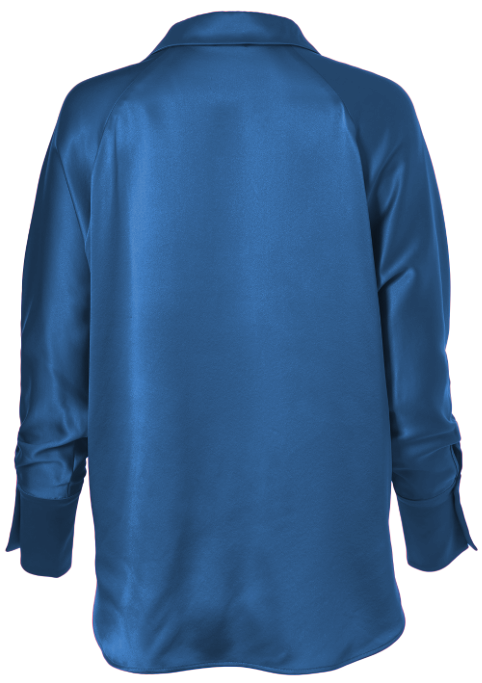Diomi Half Button Isla Blouse in Blue Opal available at Barbara Katz