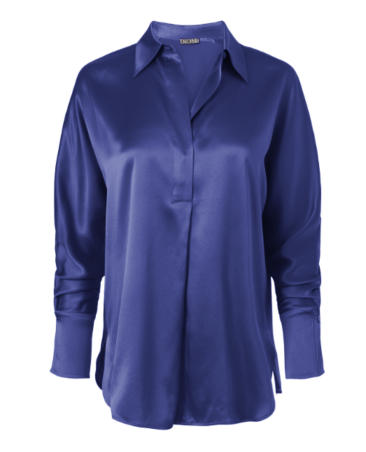 Diomi Half Button Isla Blouse in Azure available at Barbara Katz