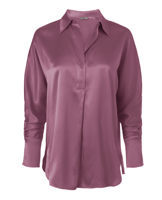 Diomi Half Button Isla Blouse in Charm Pink available at Barbara Katz