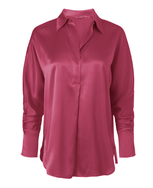Diomi Half Button Isla Blouse in Coral available at Barbara Katz