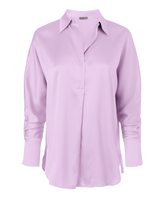 Diomi Half Button Isla Blouse in Princess Pink available at Barbara Katz