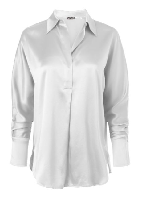 Diomi Isla Half Button Blouse in White available at Barbara Katz
