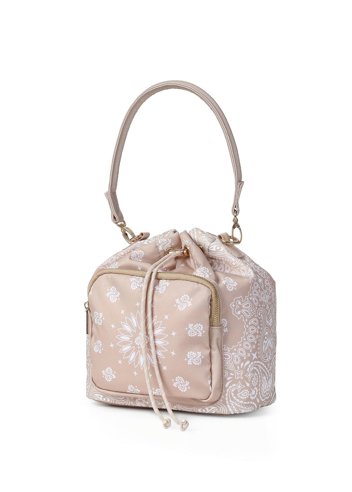 Haute Shore Harley Bandana Print Bucket Bag in Buff available at Barbara Katz