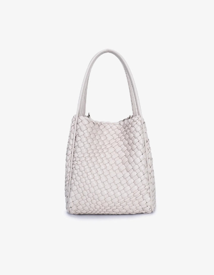 Remi/Reid Hollace Mini Woven Tote Bag in Cream available at Barbara Katz