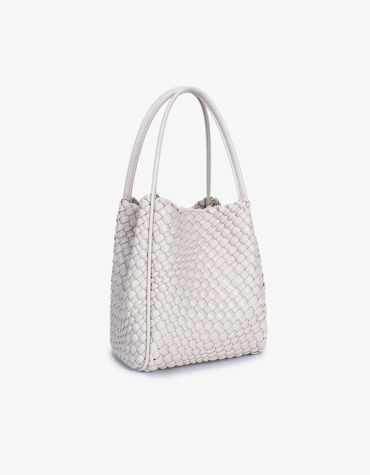 Remi/Reid Hollace Mini Woven Tote Bag in Cream available at Barbara Katz