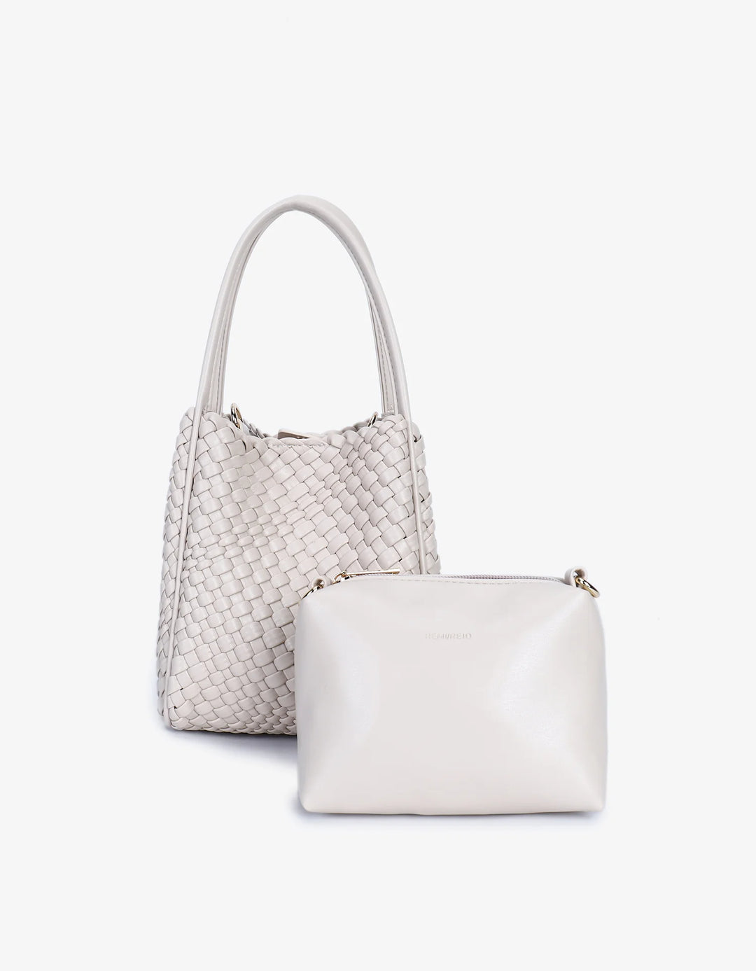 Remi/Reid Hollace Mini Woven Tote Bag in Cream available at Barbara Katz