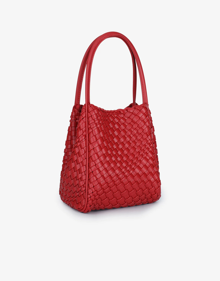 Remi/Reid Hollace Mini Woven Tote Bag in Red available at Barbara Katz