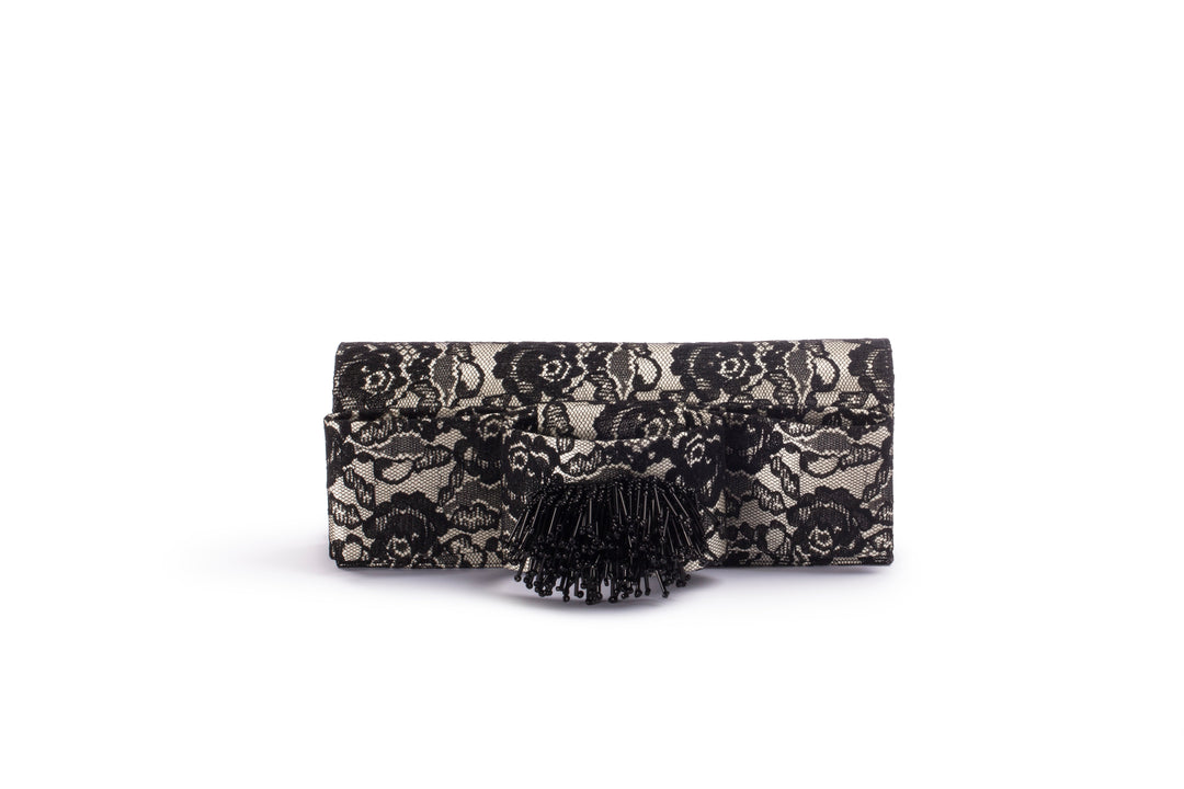 D. Lacquaniti Giovanna Handbag - Black & White Lace