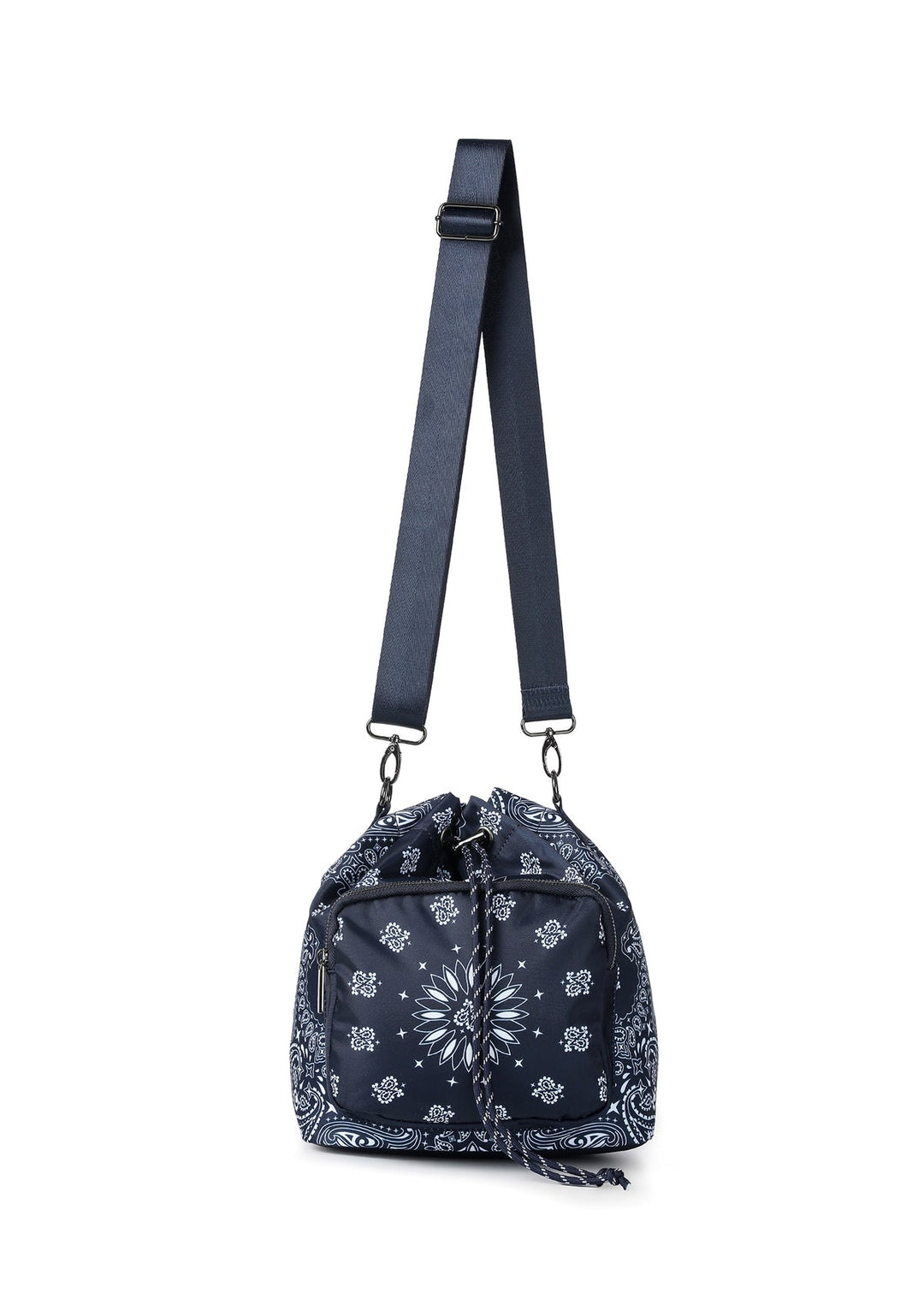 Haute Shore Harley Bandana Print Bucket Bag in Navy available at Barbara Katz