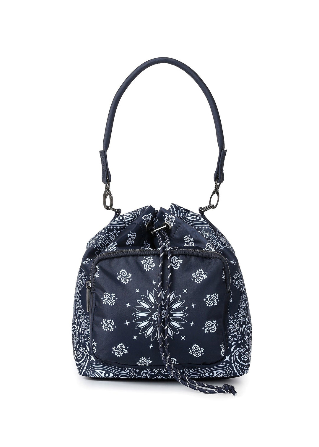 Haute Shore Harley Bandana Print Bucket Bag in Navy available at Barbara Katz