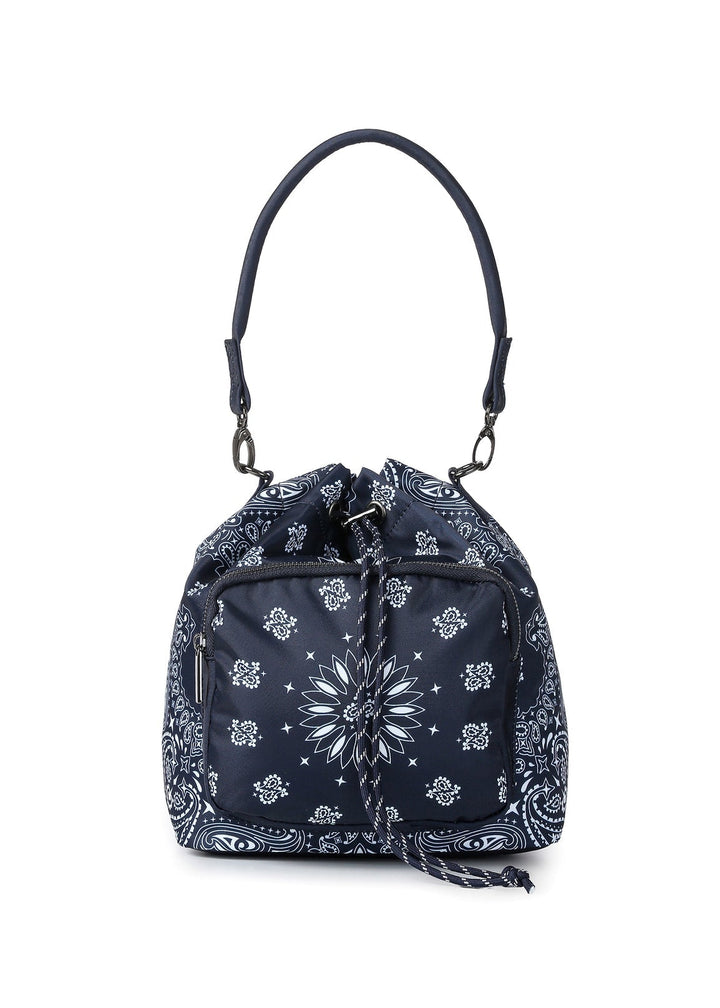 Haute Shore Harley Bandana Print Bucket Bag in Navy available at Barbara Katz