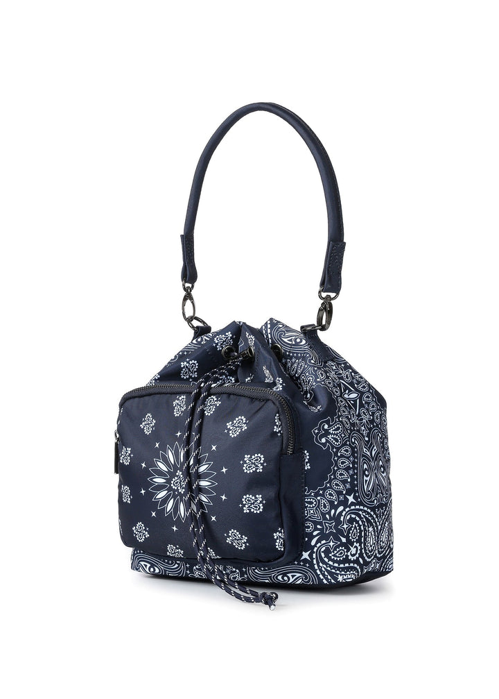 Haute Shore Harley Bandana Print Bucket Bag in Navy available at Barbara Katz