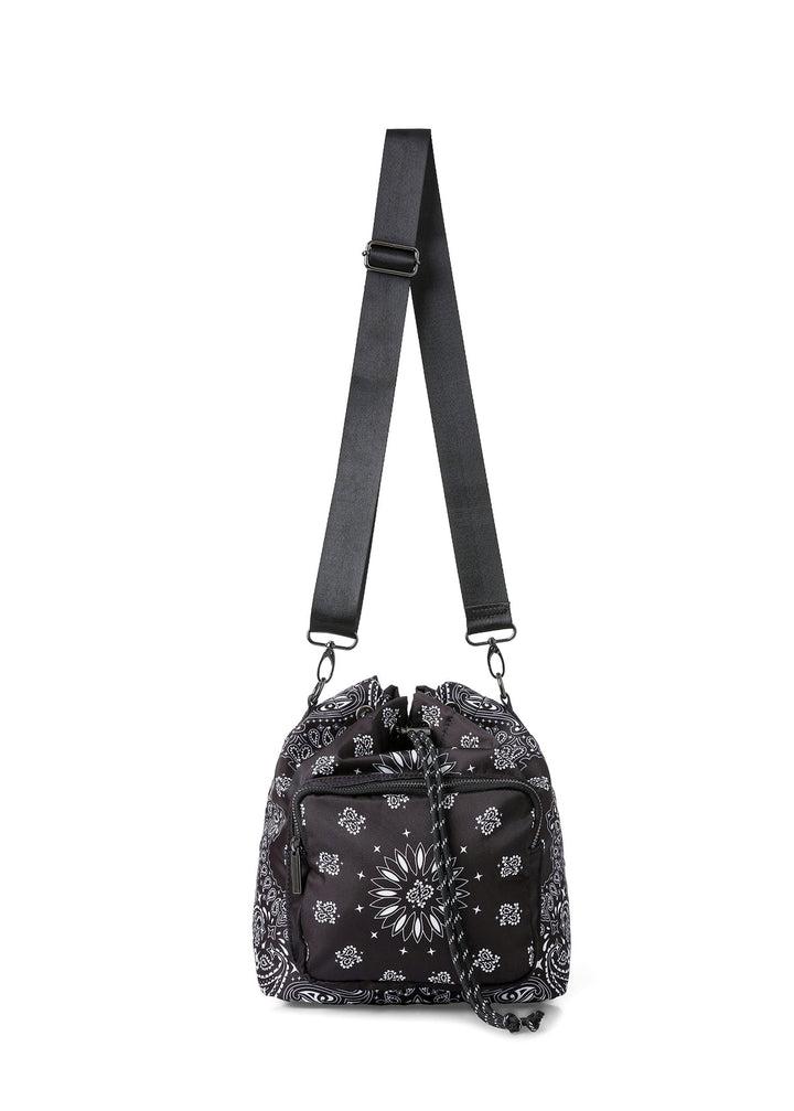 Haute Shore Harley Bandana Print Bucket Bag in Black available at Barbara Katz