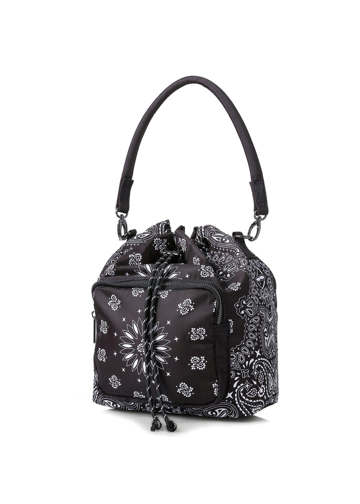 Haute Shore Harley Bandana Print Bucket Bag in Black available at Barbara Katz