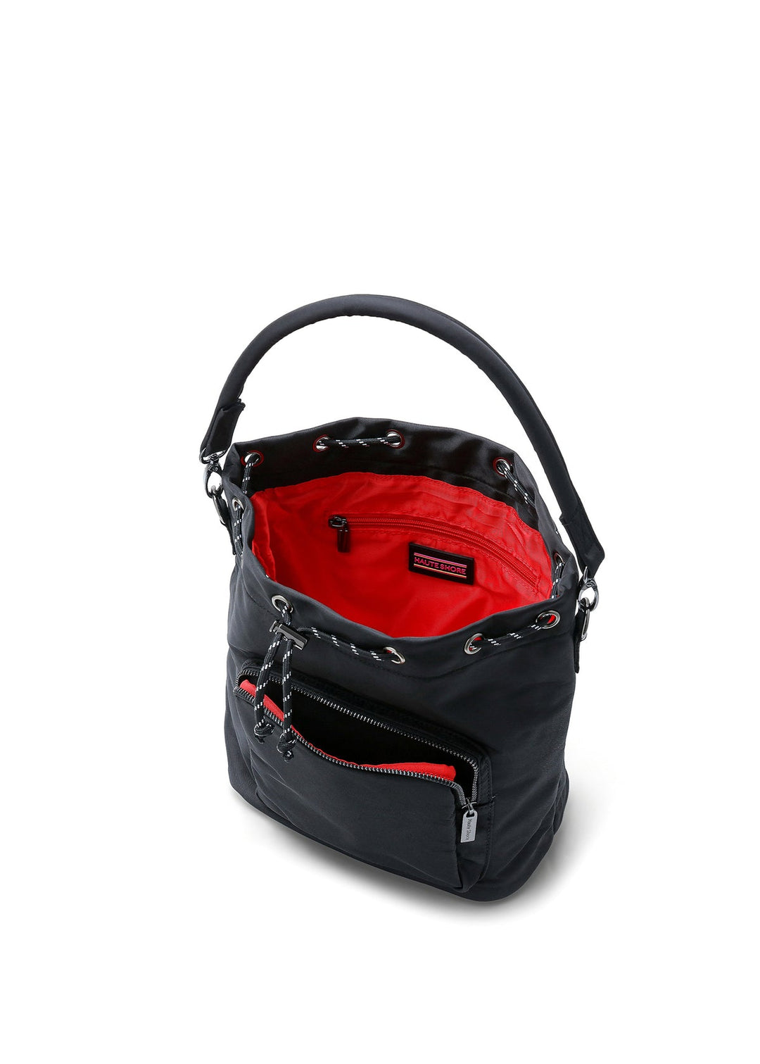 Haute Shore Harley Nylon Bucket Bag in Black available at Barbara Katz