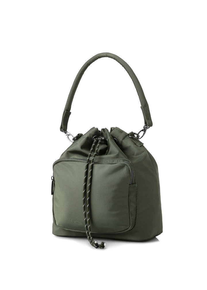 Haute Shore Harley Nylon Bucket Bag in Olive available at Barbara Katz