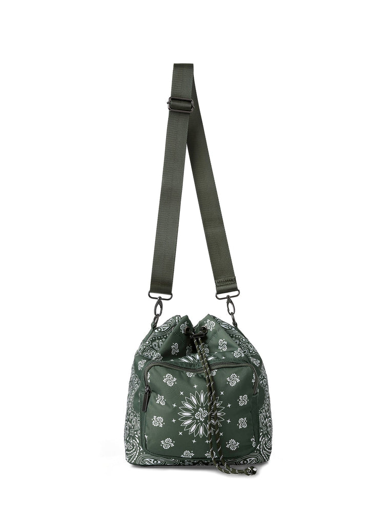 Haute Shore Harley Bandana Print Bucket Bag in Olive available at Barbara Katz
