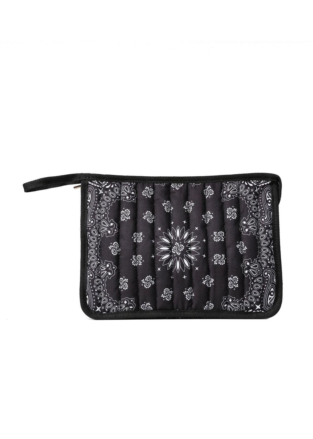 Haute Shore Beau Bandana Print Pouch in Black available at Barbara Katz