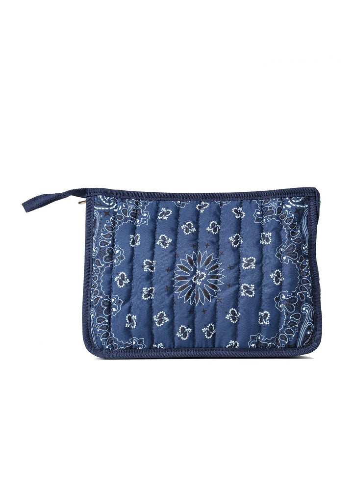 Haute Shore Beau Bandana Print Pouch in Navy available at Barbara Katz