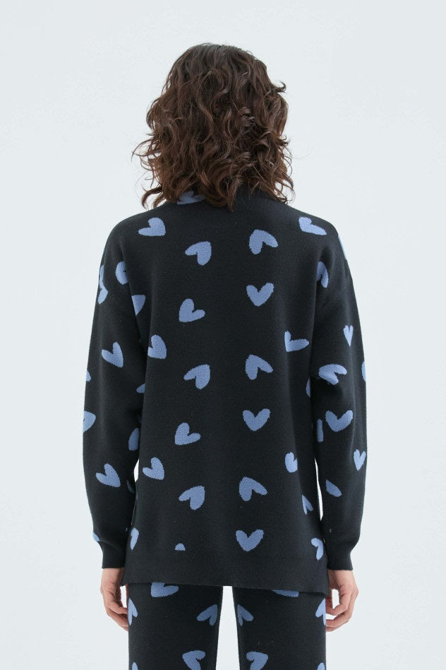 Heart Print Sweater 
