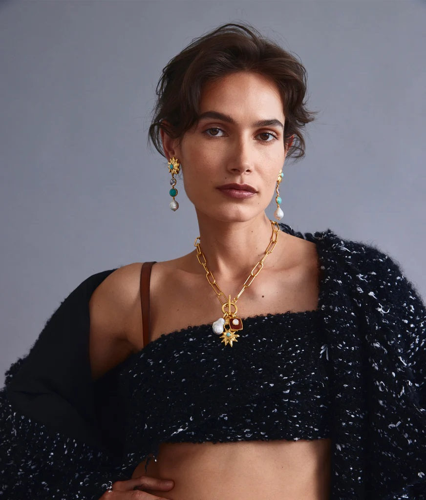 LIZZIE FORTUNATO Helios Charm Necklace