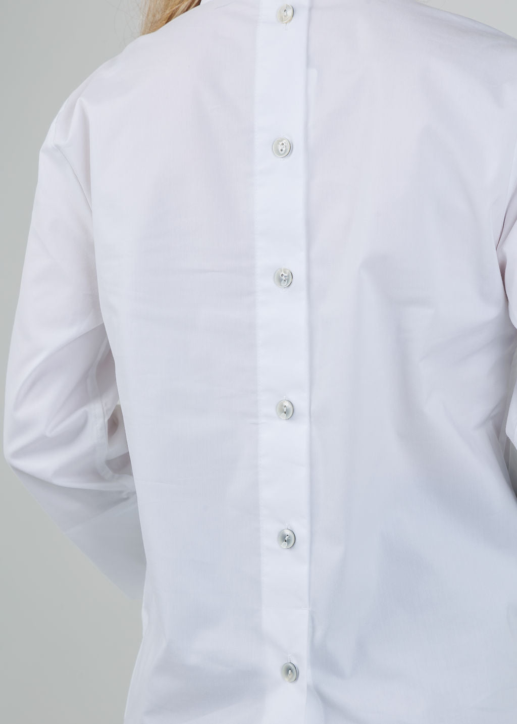 Hinson Wu Aileen 3/4 Sleeve Button Back Top in White available at Barbara Katz