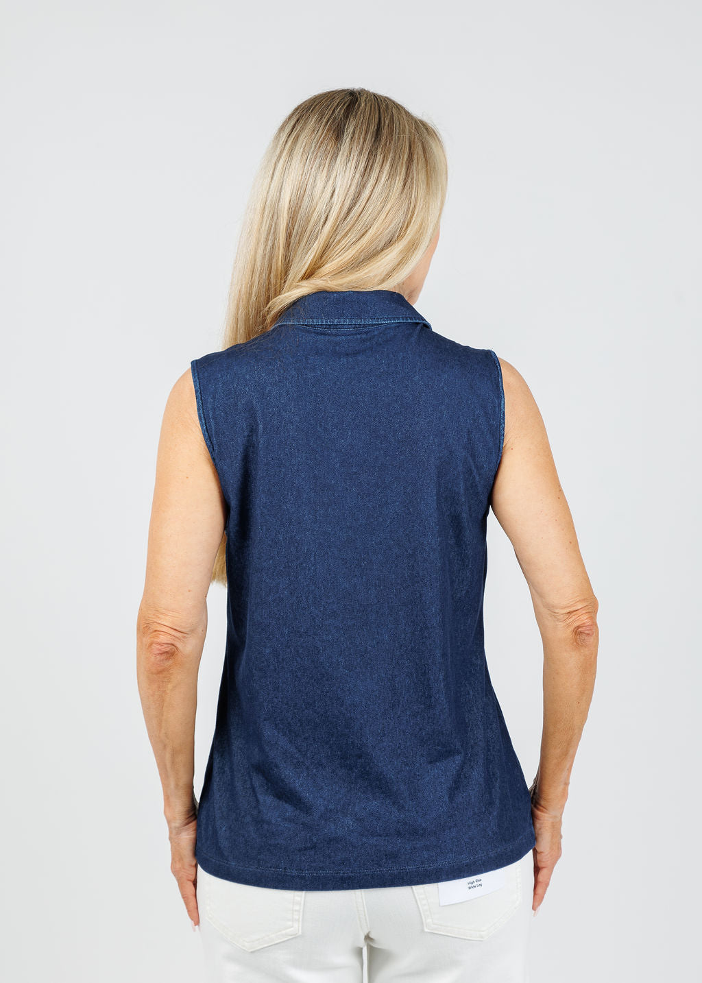Hinson Wu Jane Sleeveless Knit Denim Foundation Layer in Dark Wash available at Barbara Katz