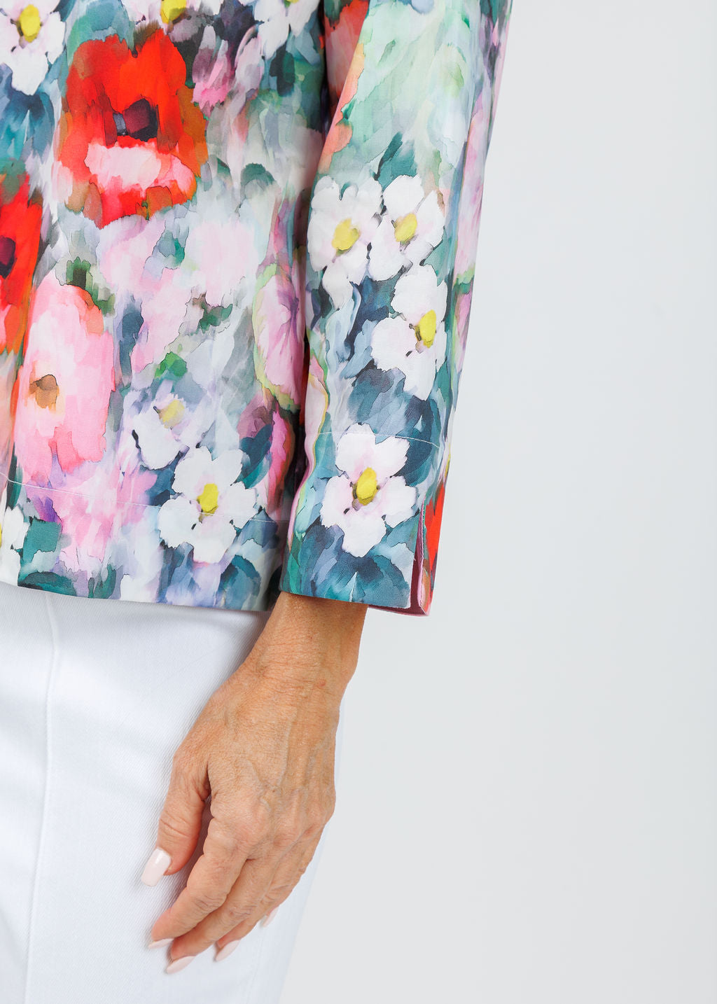 Hinson Wu Xena 3/4 Sleeve Watercolor Garden Shirt available at Barbara Katz