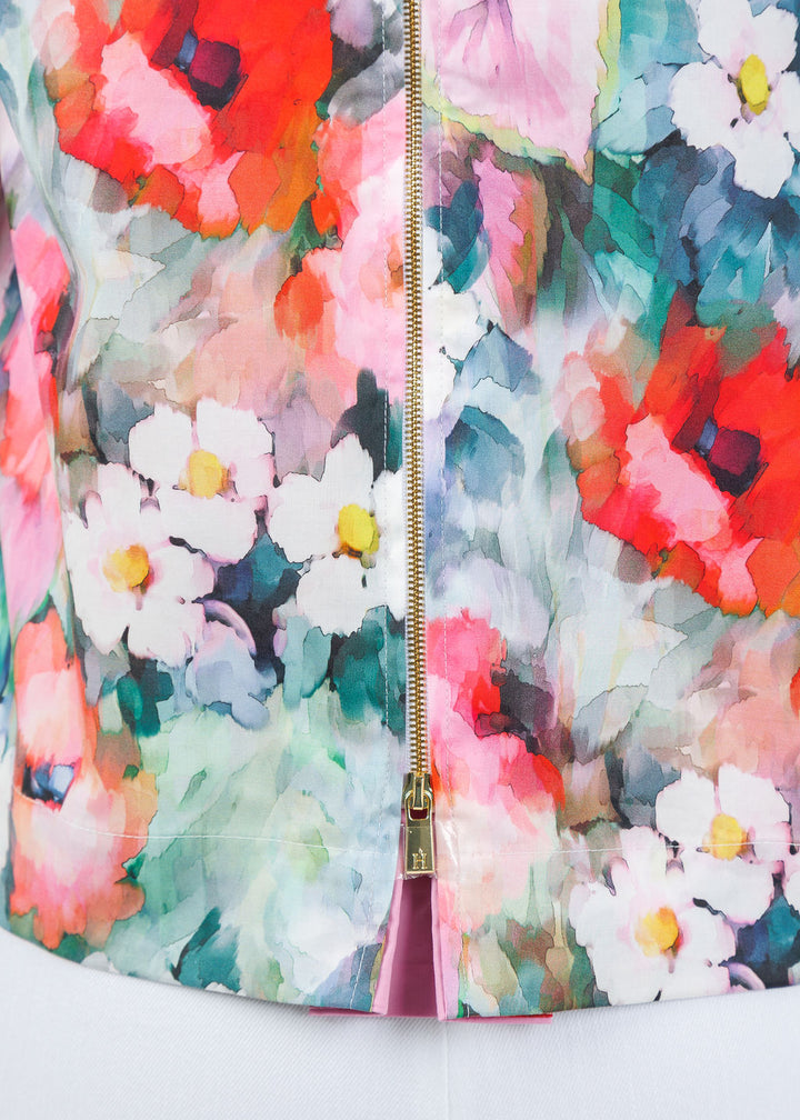 Hinson Wu Xena 3/4 Sleeve Watercolor Garden Shirt available at Barbara Katz
