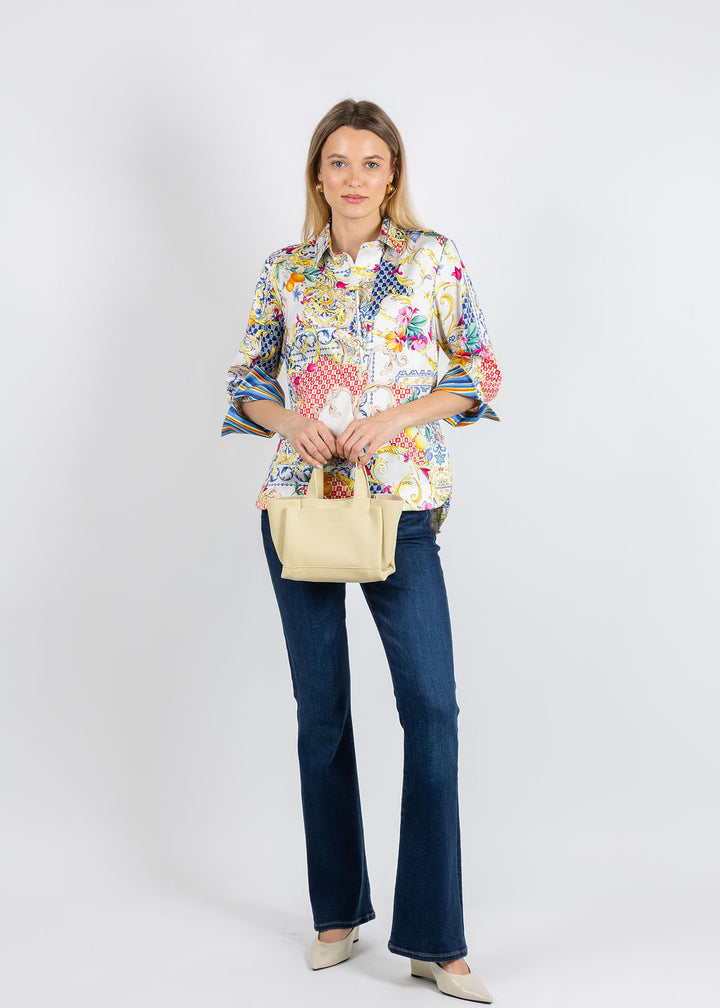 Hinson Wu Aileen 3/4 Sleeve Amalfi Print Top available at Barbara Katz