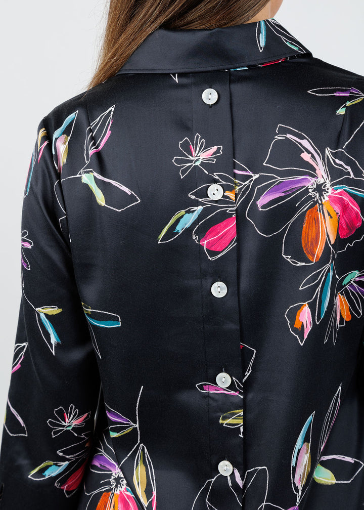 Hinson Wu Aileen 3/4 Sleeve Floral Stencil Dress available at Barbara Katz