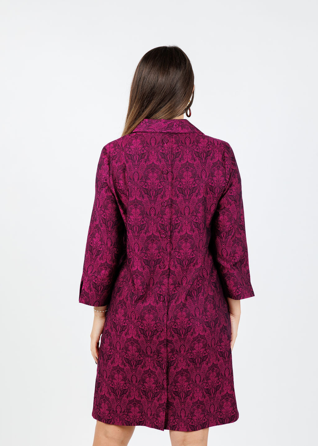 Hinson Wu Aileen Long Sleeve Dress in Black/Raspberry available at Barbara Katz