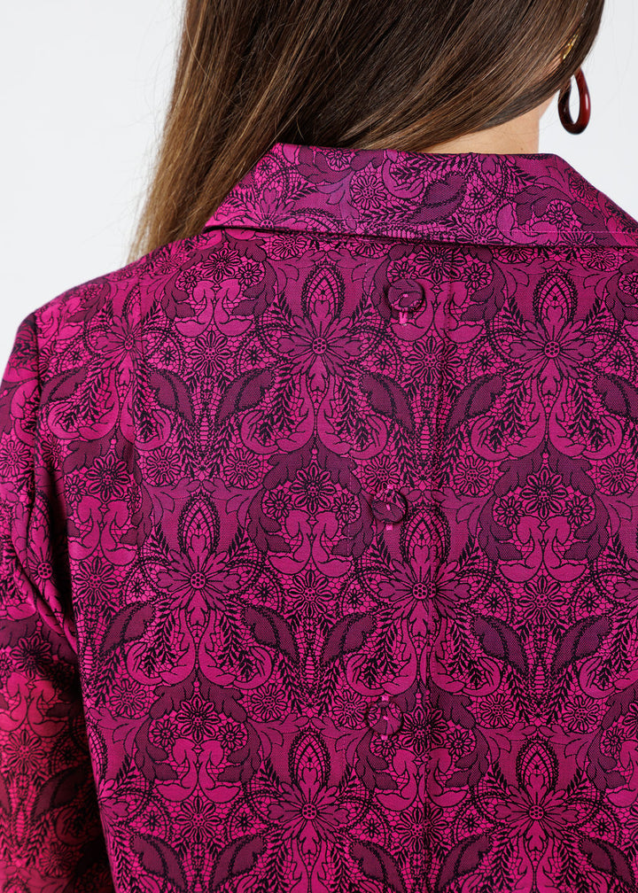 Hinson Wu Aileen Long Sleeve Dress in Black/Raspberry available at Barbara Katz