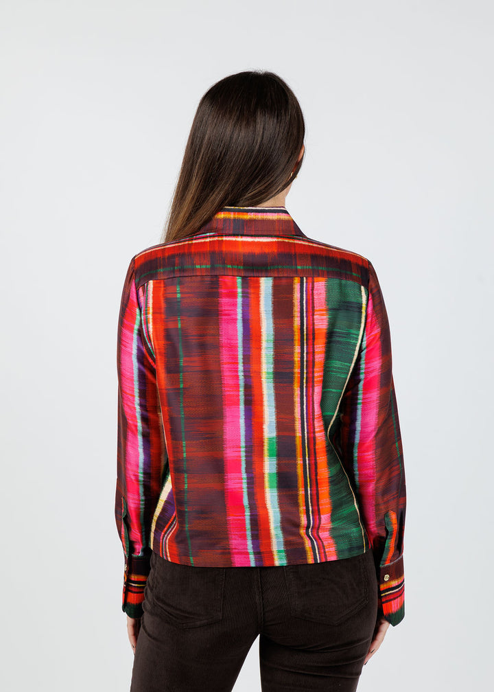 Hinson Wu Astrid Textured Stripes Long Sleeve Shirt available at Barbara Katz