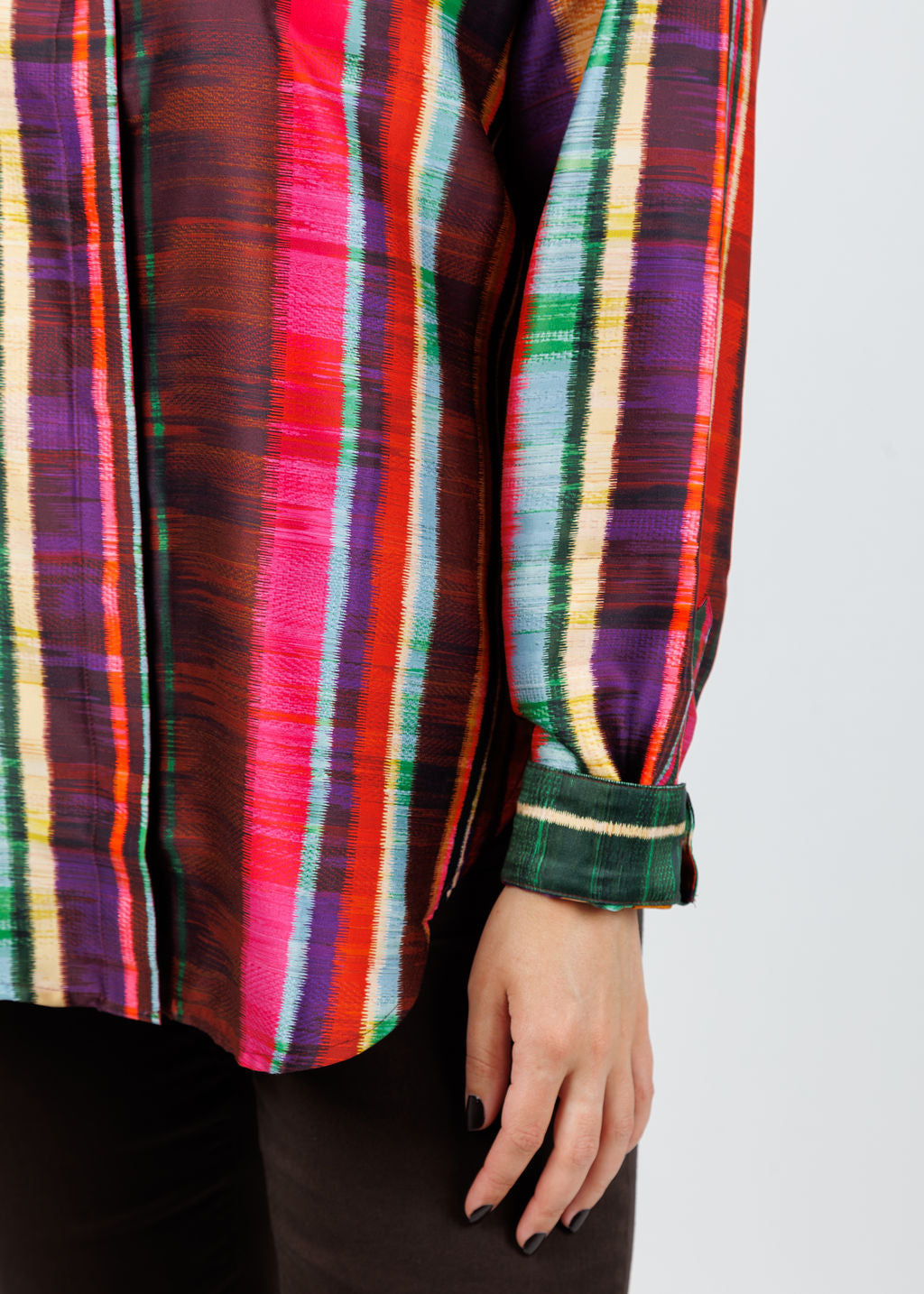 Hinson Wu Halsey Textured Stripes Long Sleeve Shirt available at Barbara Katz