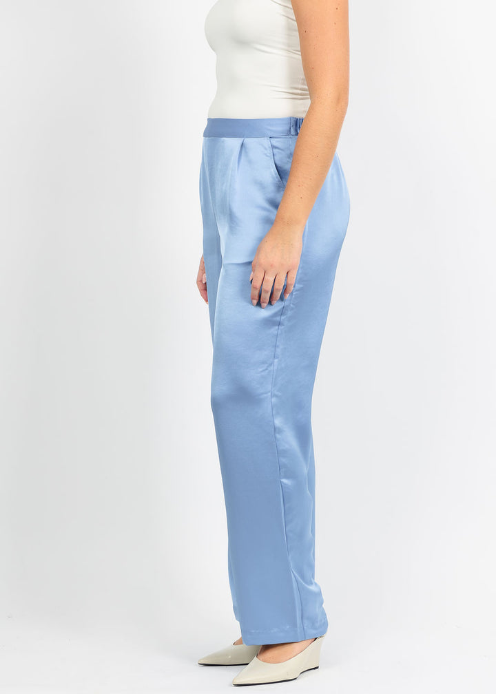 Hinson Wu Hostess Liquid Satin Pant in Sky Blue available at Barbara Katz