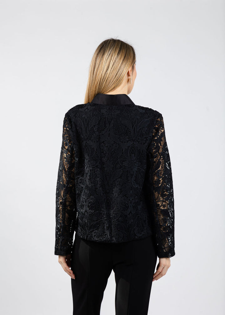 Hinson Wu Joanne Lace Long Sleeve Shirt in Black available at Barbara Katz