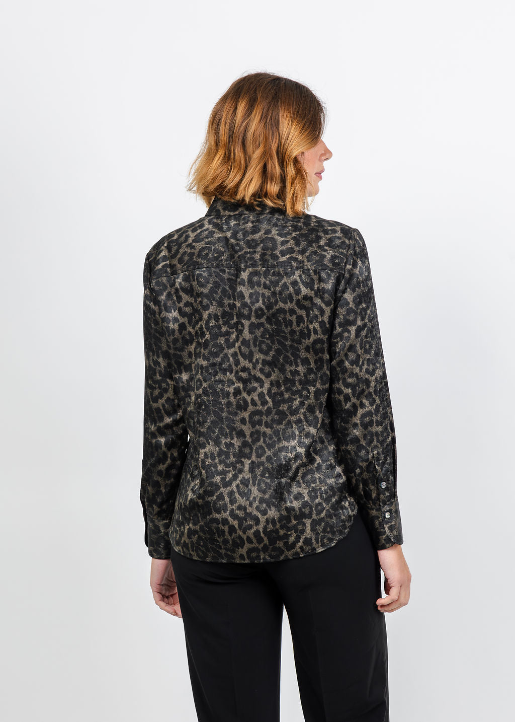 Hinson Wu Margot Long Sleeve Leopard Print Shirt available at Barbara Katz