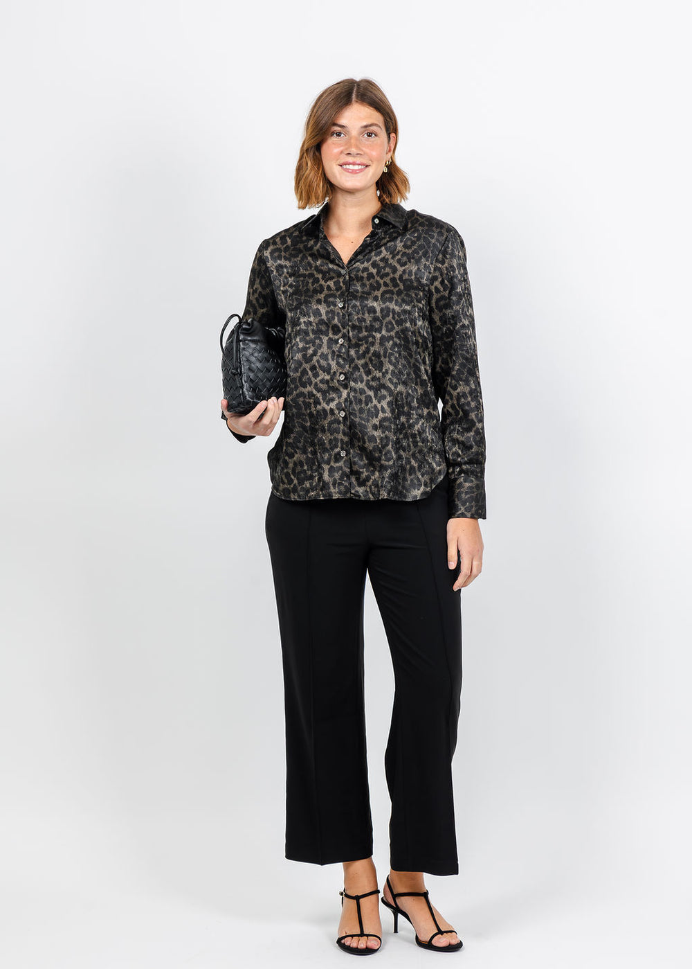Hinson Wu Margot Long Sleeve Leopard Print Shirt available at Barbara Katz