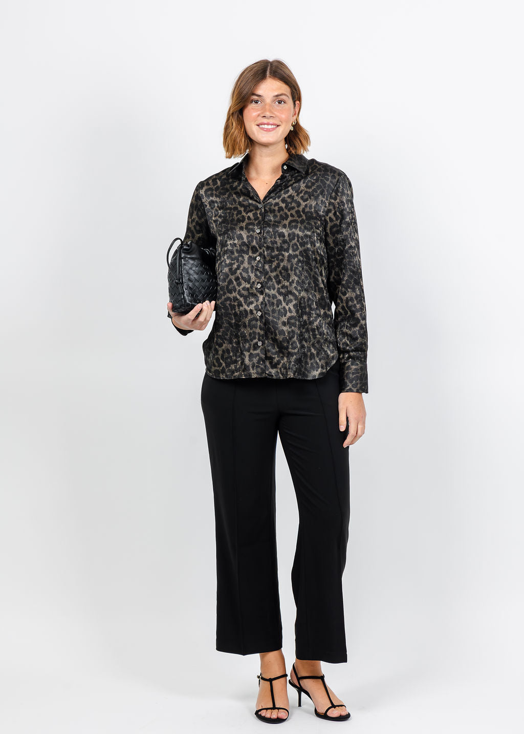 Hinson Wu Margot Long Sleeve Leopard Print Shirt available at Barbara Katz