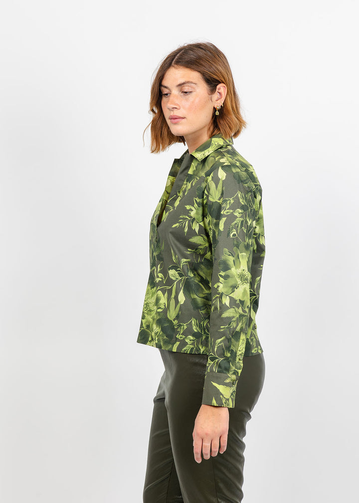 Hinson Wu Monica Long Sleeve Autumn Floral Print Shirt available at Barbara Katz