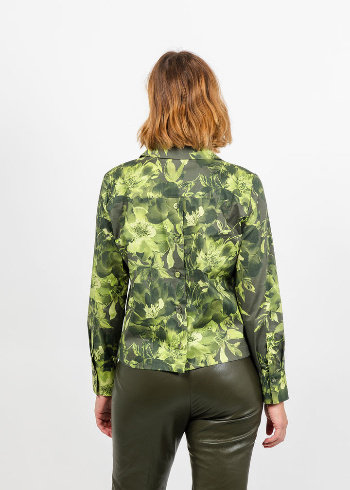 Hinson Wu Monica Long Sleeve Autumn Floral Print Shirt available at Barbara Katz