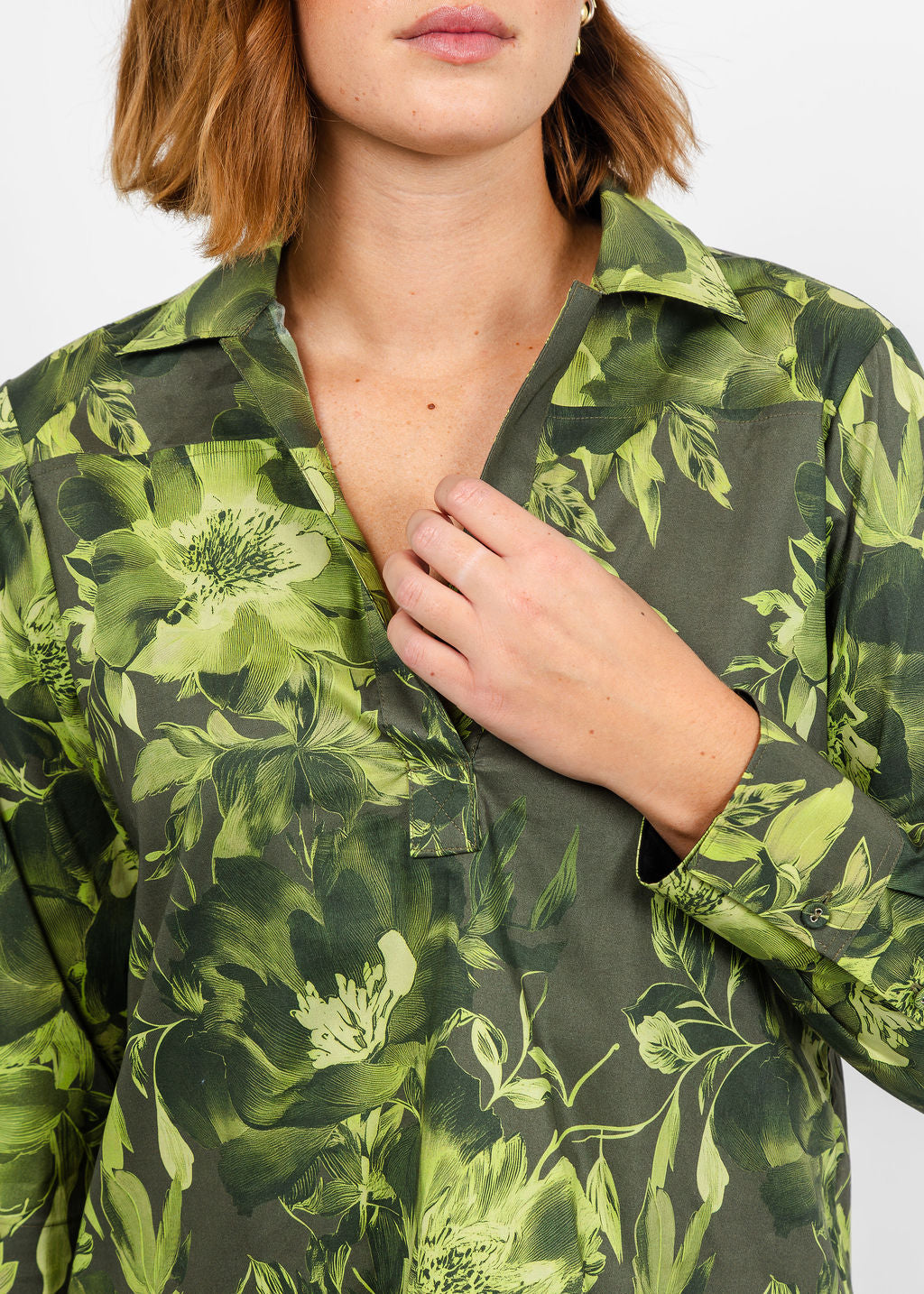 Hinson Wu Monica Long Sleeve Autumn Floral Print Shirt available at Barbara Katz
